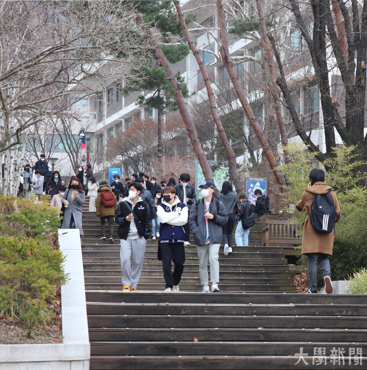 ▲자하연 주변에서 학생들이 계단을 오르내리는 모습